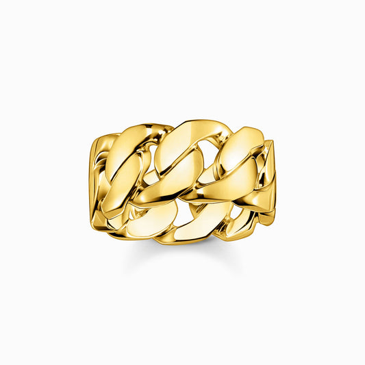 Ring in curb chain design 18k Gold plated