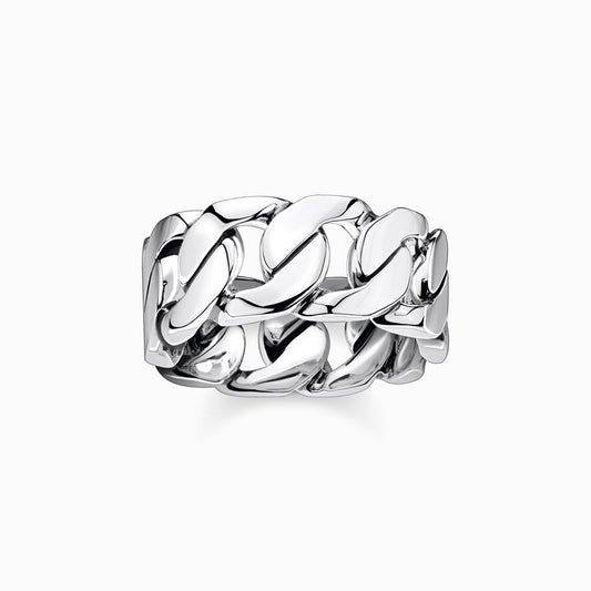 Silver Curb chain design ring