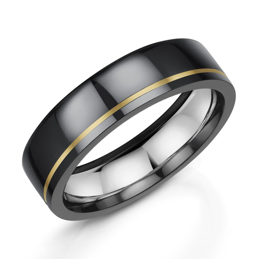 Zedd ring 9ct Gold line through ring
