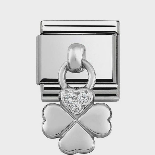 Composable Classic CHARMS stainless steel and silver 925 (02_Four Leaf Clover CZ)