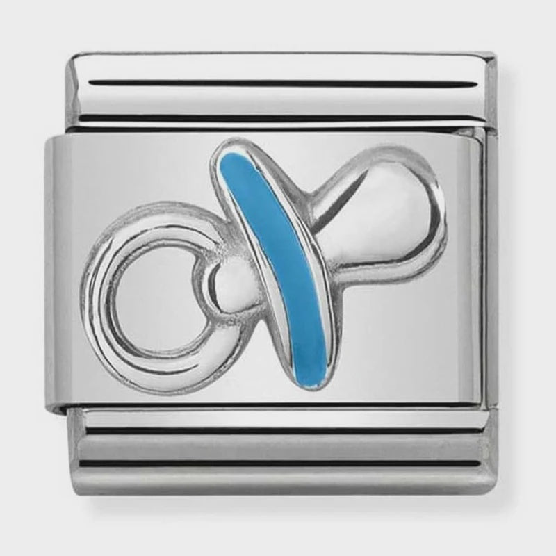 Composable Classic SYMBOLS in stainless steel , enamel and silver 925 (40_Light blue dummy)