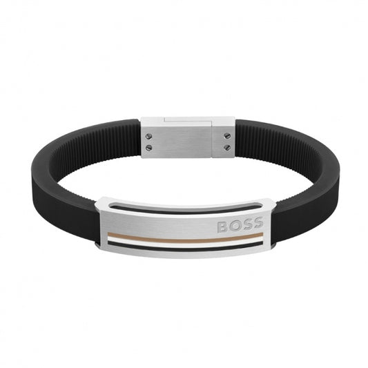 Mens Sarkis Black Silicone Bracelet