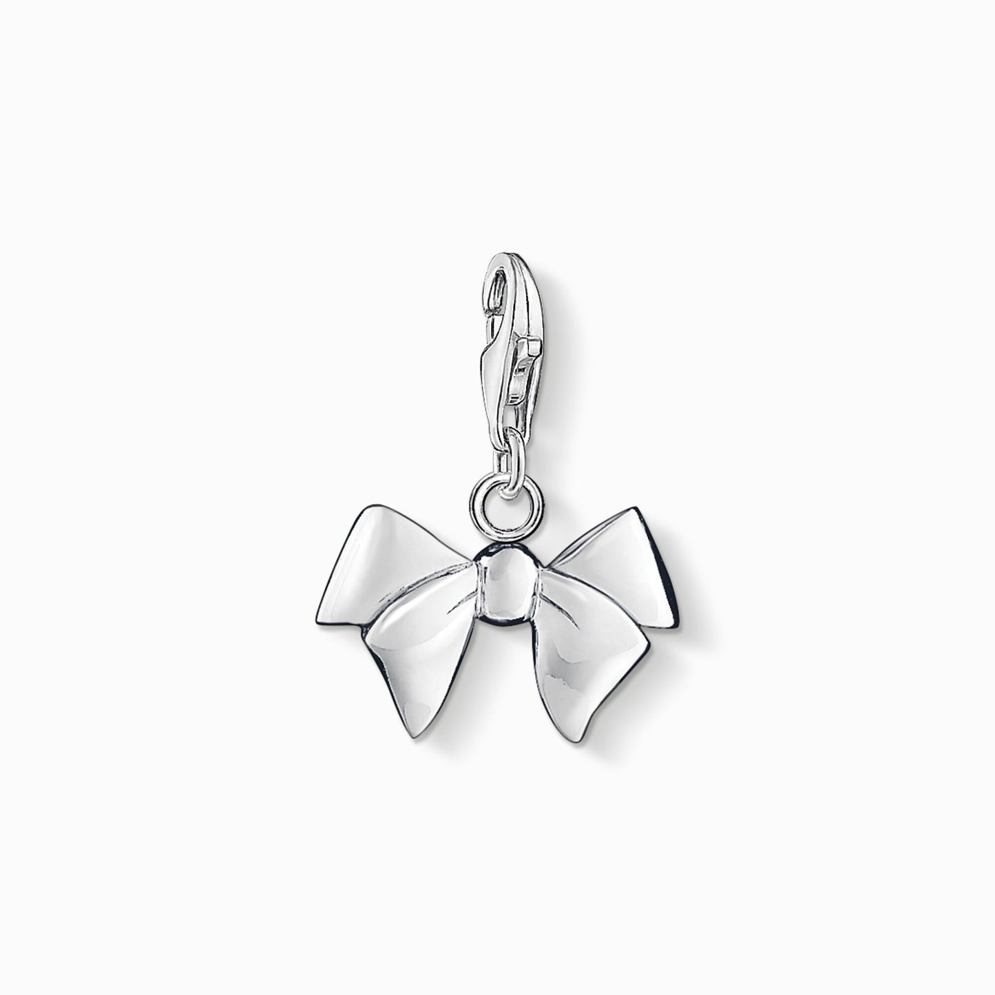 Charm pendant bow silver