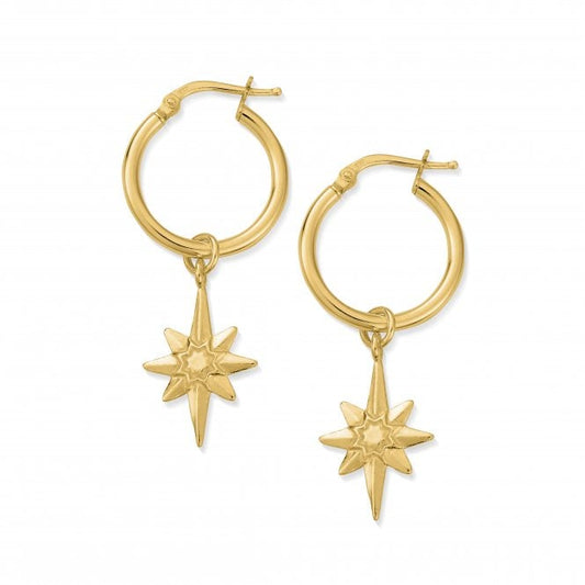 Gold Lucky Star Hoop