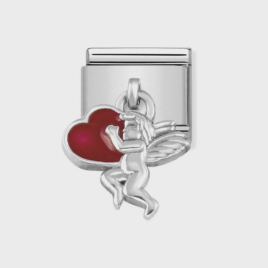 Composable Classic CHARMS steel, 925 silver and enamel (08_Angel with heart)