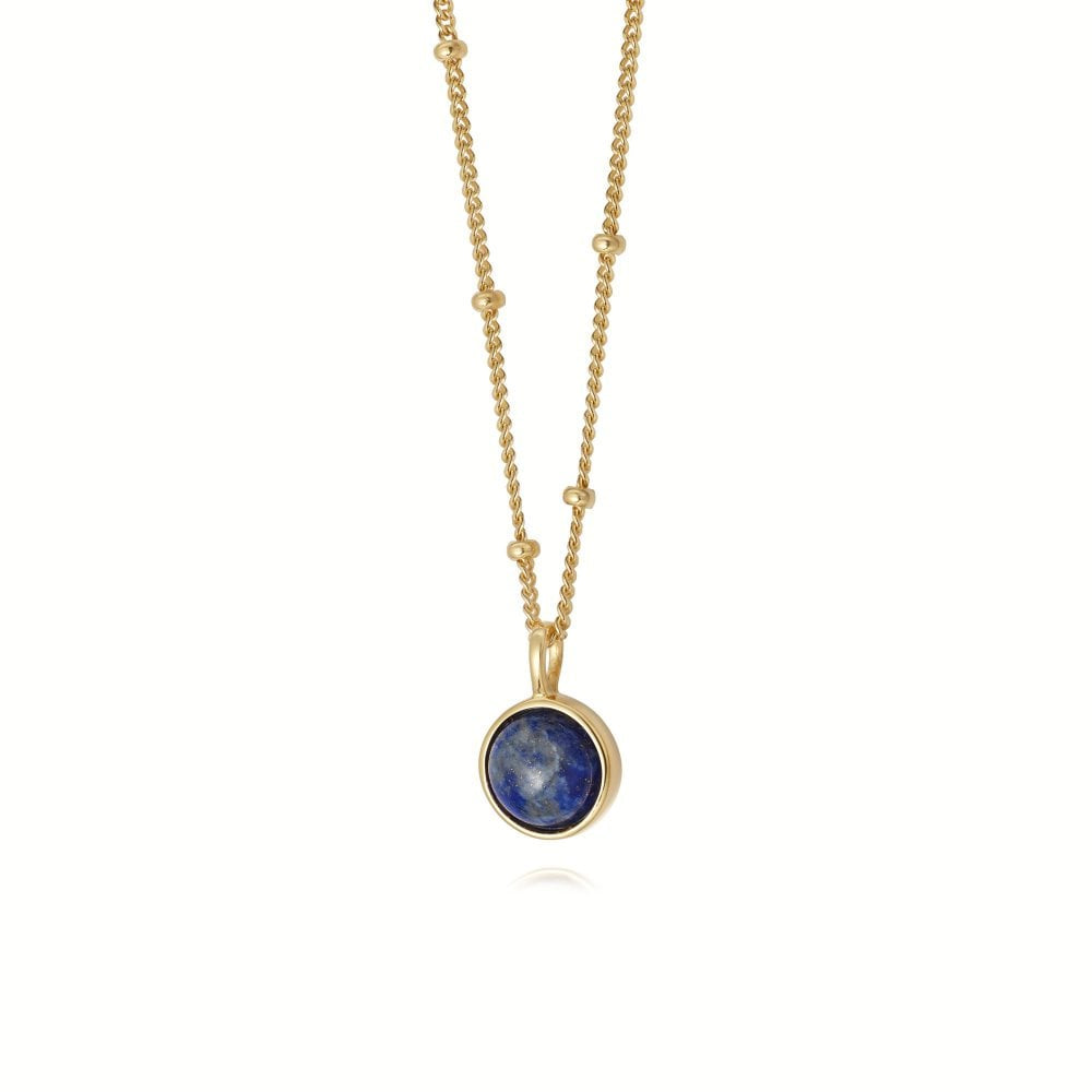 Daisy London Lapis Healing Stone 18ct Gold Plate Necklace HN1004_GP