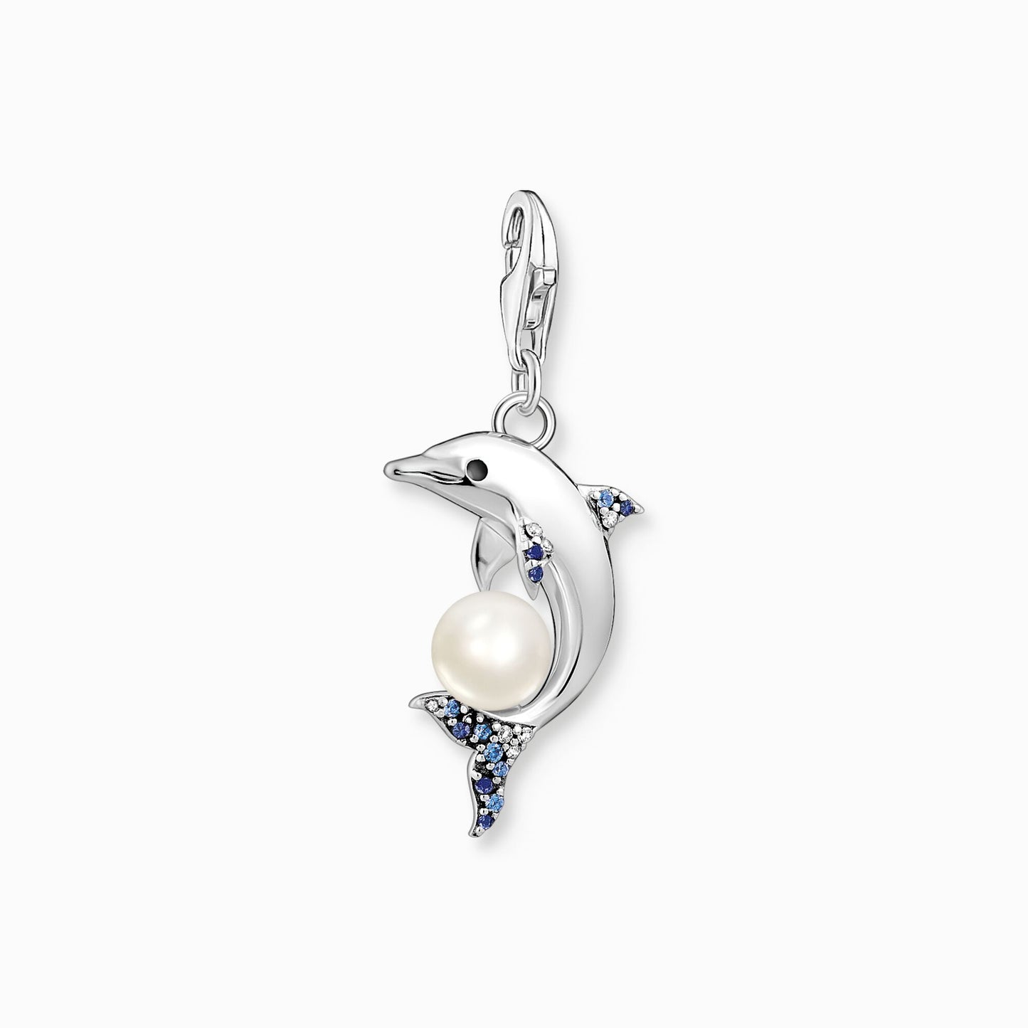 Charm pendant dolphin with a freshwater pearl silver