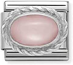 Comp, Classic hard stones stainless steel, rich silver 925 setting (22_PINK OPAL)