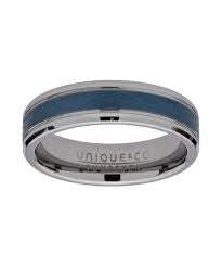 TUNGSTEN CARBIDE Ring with Blue IP Plating 6mm Size 62 TUR-89-62