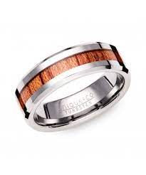 TUNGSTEN CARBIDE Ring with Wood Inlay 7mm  Size 64 TUR-148-64