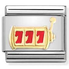 COMPOSABLE Classic TECH in stainless steel with enamel and bonded yellow gold (23_Slot Machine)