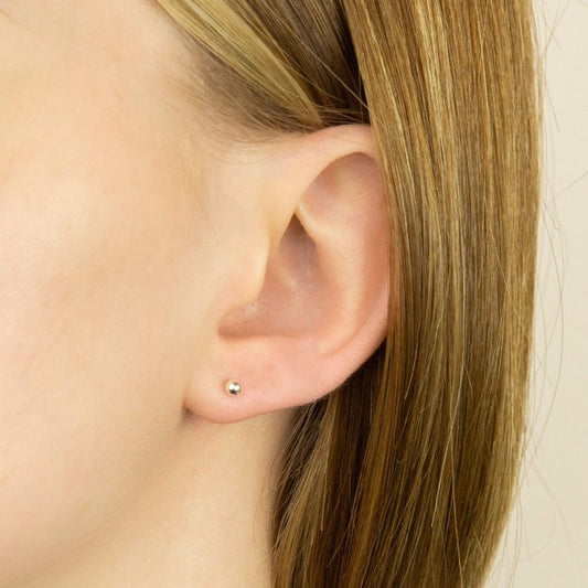 Tiny Recycled Silver 3mm Ball Stud Earrings