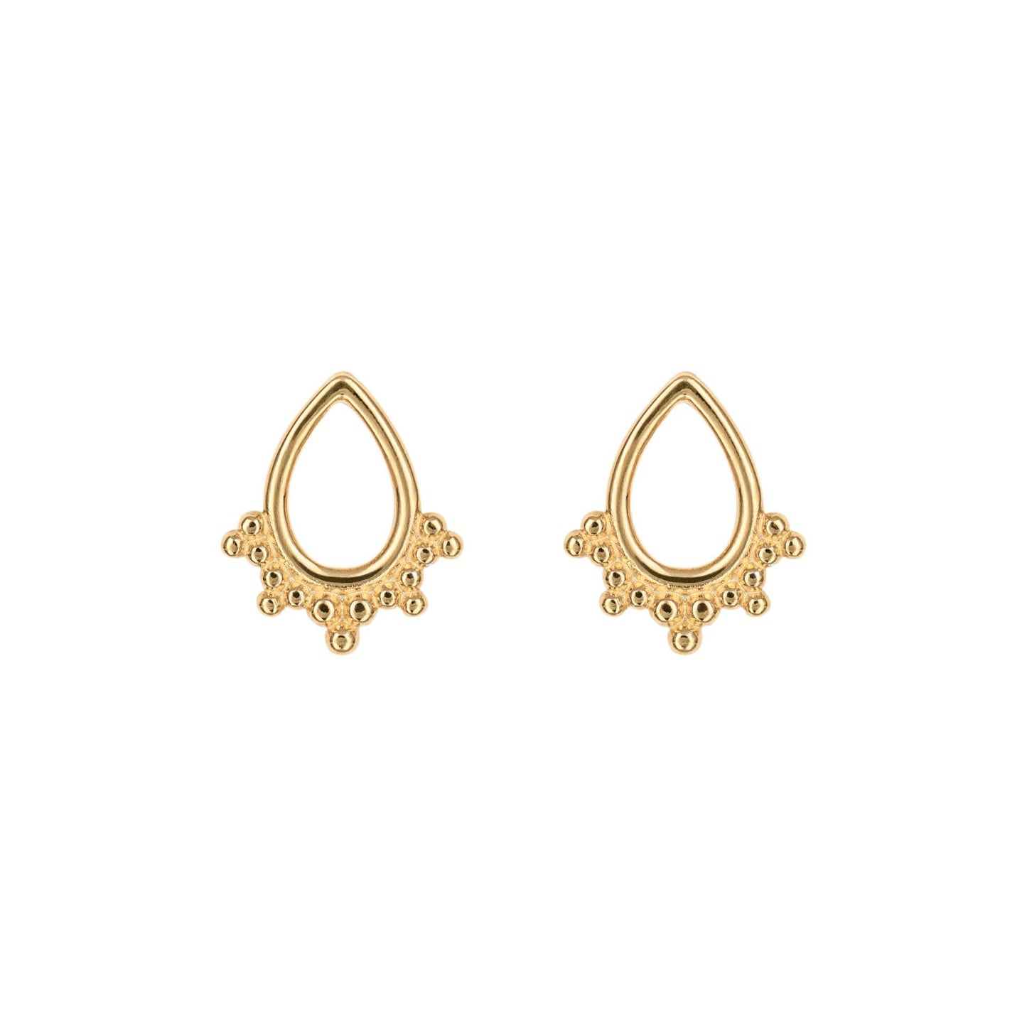 Filigree Open Teardrop Stud Earrings GP