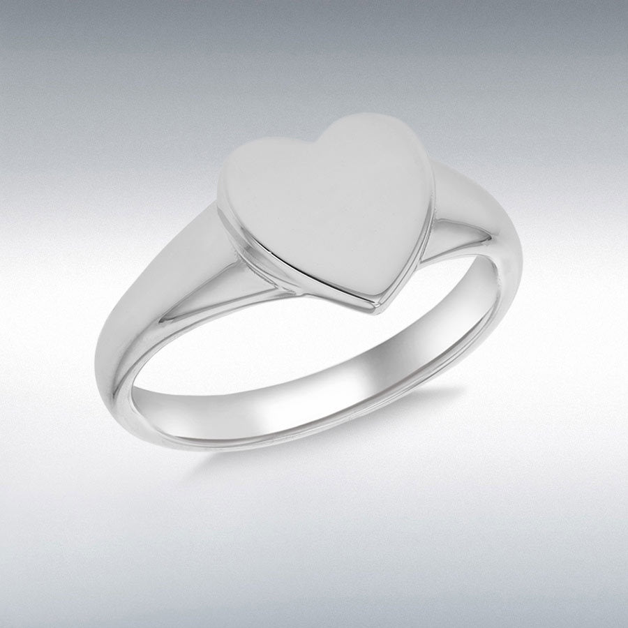 STERLING SILVER HEART SIGNET RING