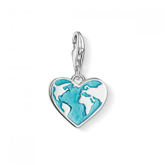 Charm pendant heart globe