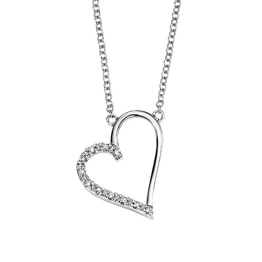 9ct White Gold Diamond Heart necklace