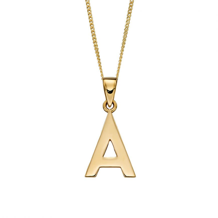 9ct YELLOW LETTER A (chain not included)