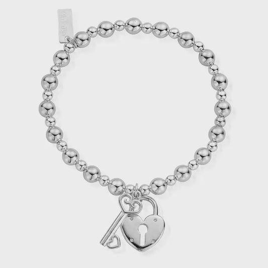 Mini Small Ball Lock & Key Bracelet