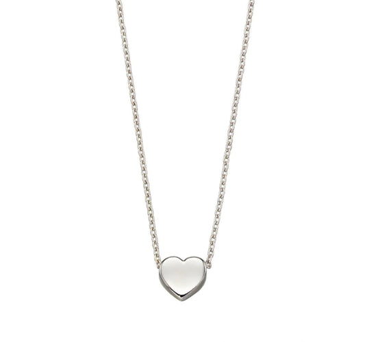 Small Heart Necklace in 9ct White Gold