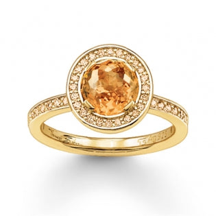 Thomas Sabo Gold Plated Citrine Ring Size 54