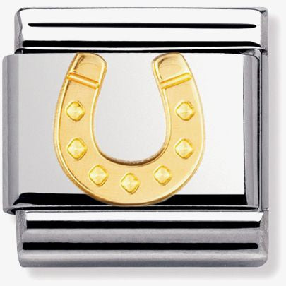 COMPOSABLE Classic GOOD LUCK in stainless steel with bonded yellow gold (11_Danish horseshoe)