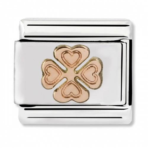 Composable Classic SYMBOLS stainless steel and 9k rose gold (06_Four-Leaf Clover)