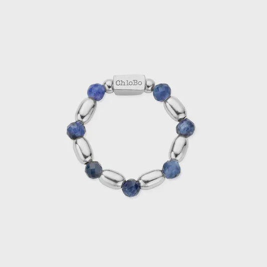 SILVER MINI SODALITE RING