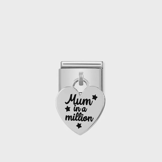 Composable Classic ENGRAVED CHARMS (IC) in steel and 925 silver (02_Mum in a million)