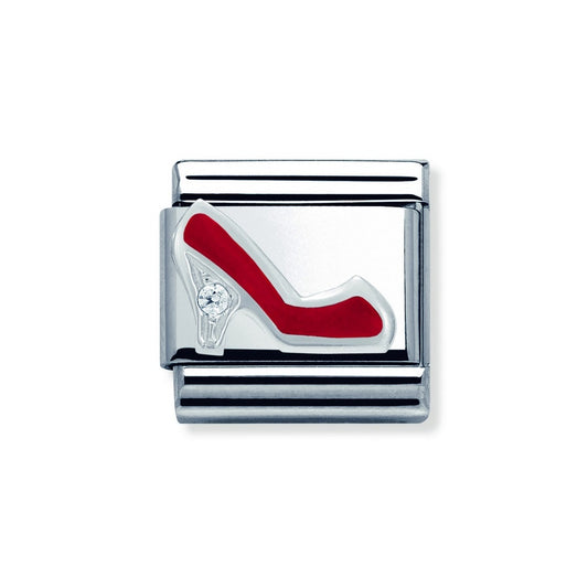 Composable CL SIMBOLS stainless steel, enamel, 1 Cub, Zirc and 925 silver (10_RED stiletto)