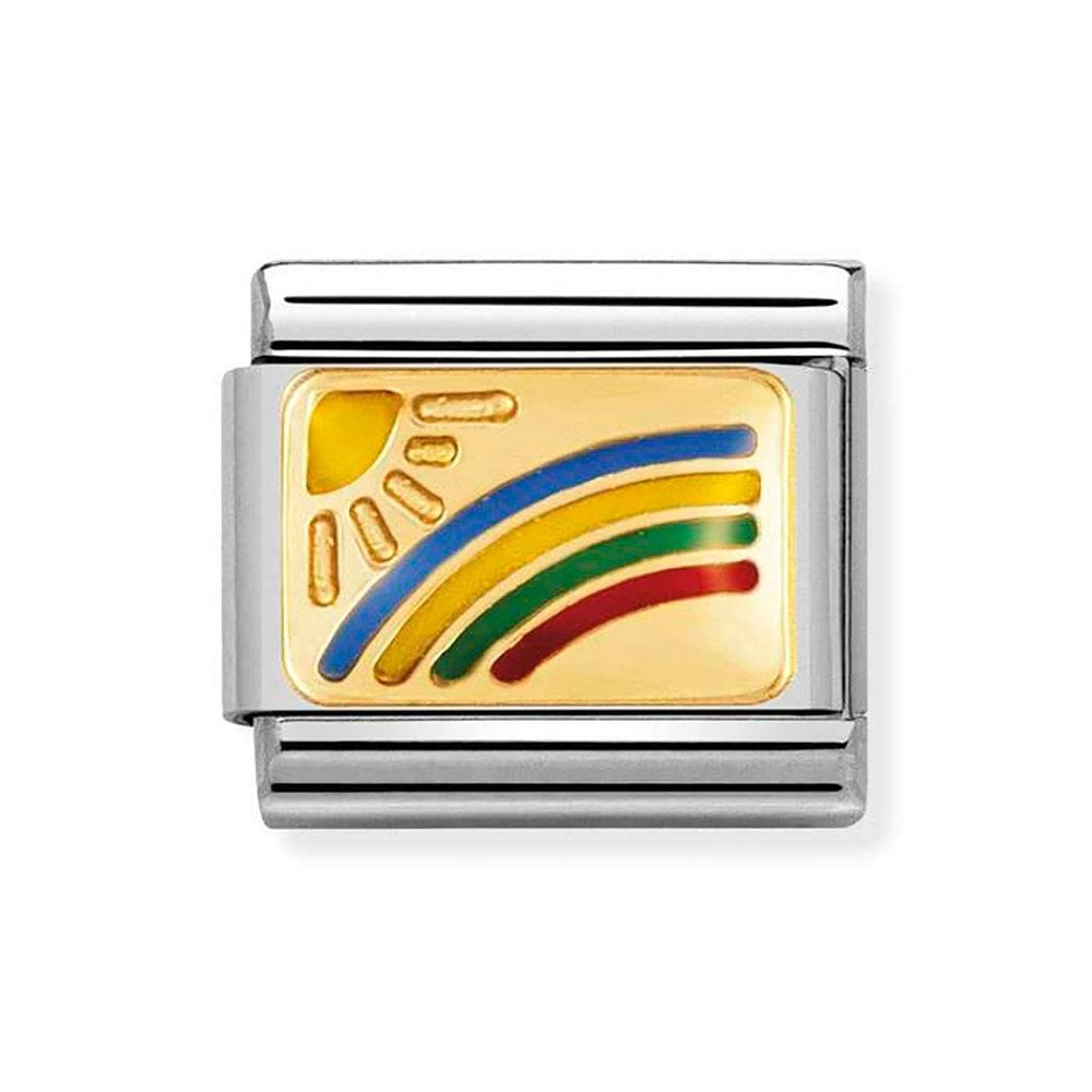 Composable Classic PLATES steel , enamel and bonded yellow gold (08_Rainbow)