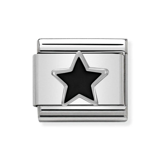 Composable Classic SYMBOLS in stainless steel , enamel and silver 925 (05_Black Star)