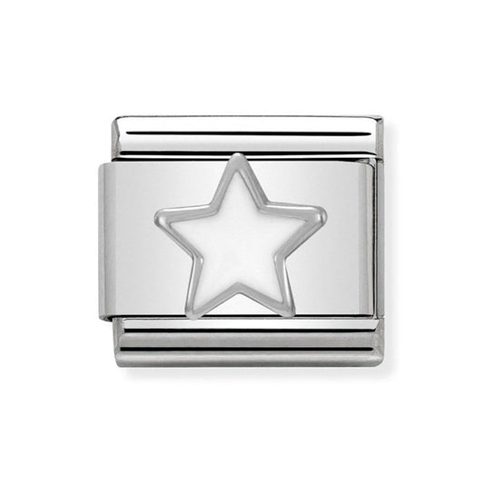 Composable Classic SYMBOLS in stainless steel , enamel and silver 925 (04_White Star)