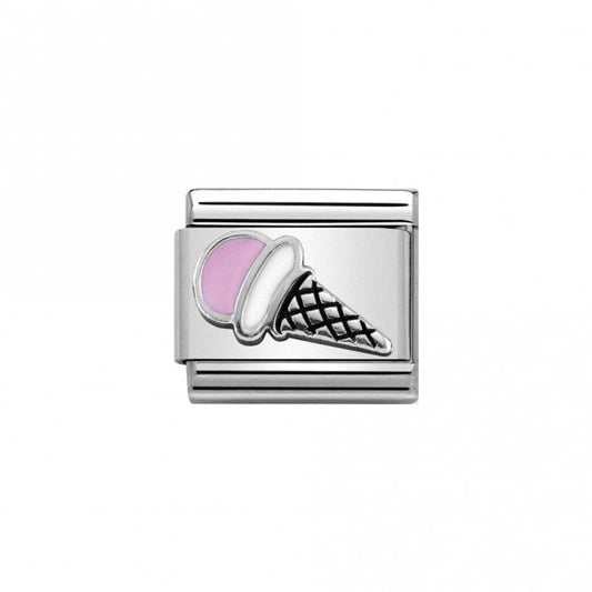 Composable Classic SYMBOLS in stainless steel , enamel and silver 925 (44_Pink Ice cream)