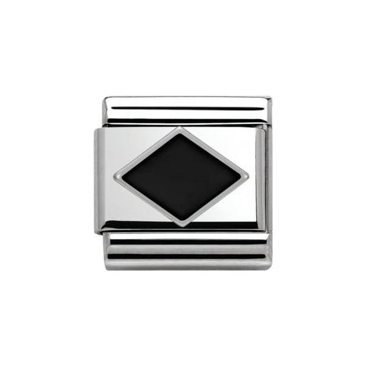 Composable Classic SYMBOLS in stainless steel , enamel and silver 925 (10_Black Rhombus)