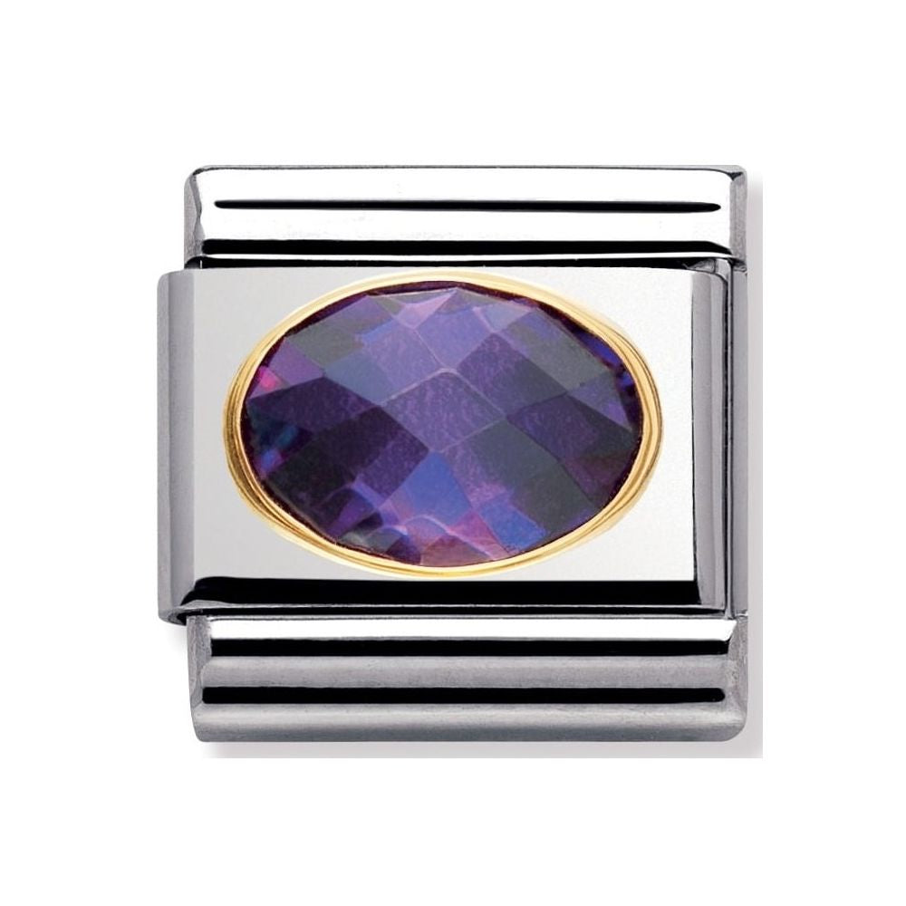 COMPOSABLE Classic FACETED CUBIC zirconia, stainless steel and bonded yellow gold (001_PURPLE)
