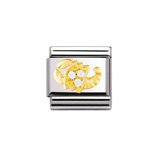 COMPOSABLE Classic ZODIAC in stainless steel with bonded yellow gold and Cubic Zirconia (08_Scorpio)