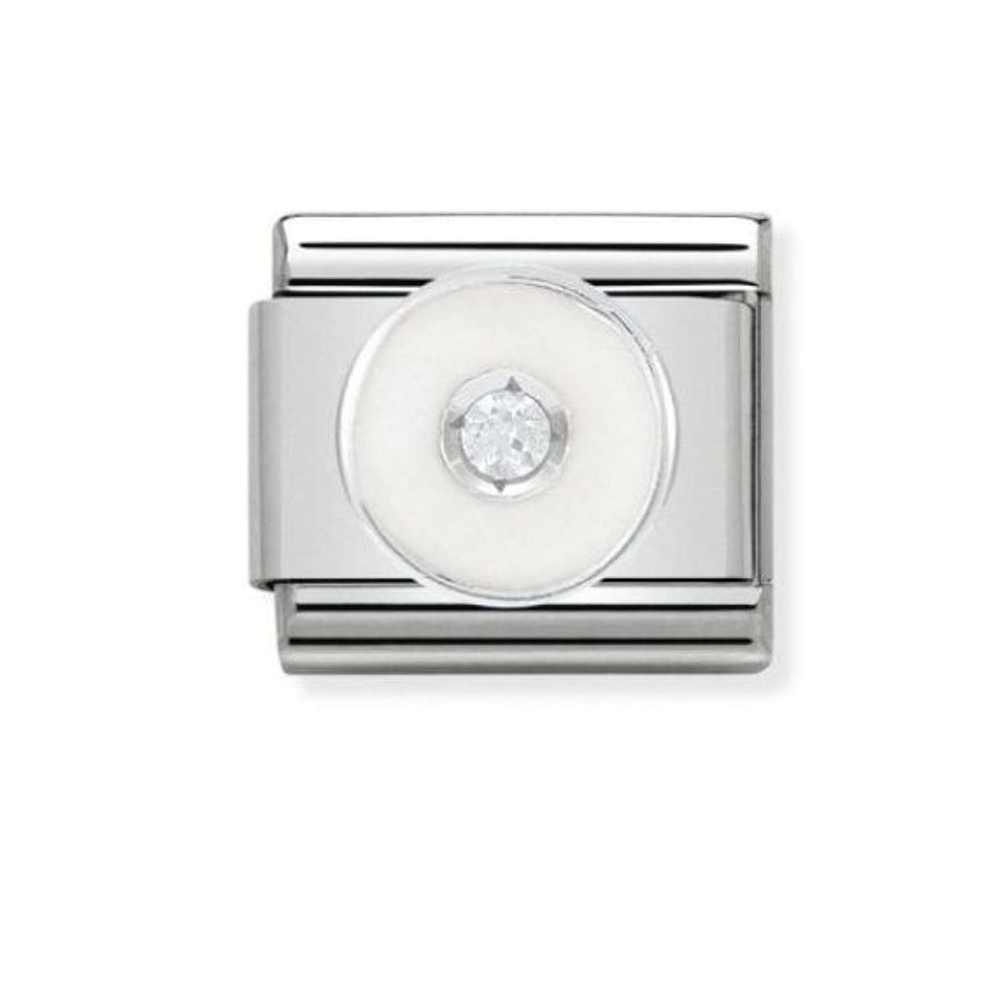 Nomination White CZ circle link 330305/16