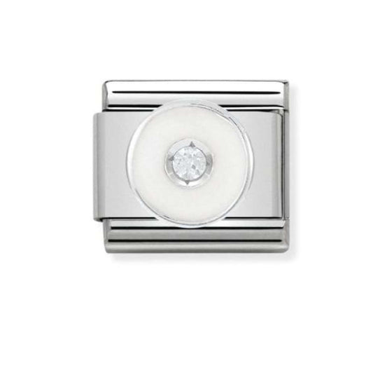 Nomination White CZ circle link 330305/16