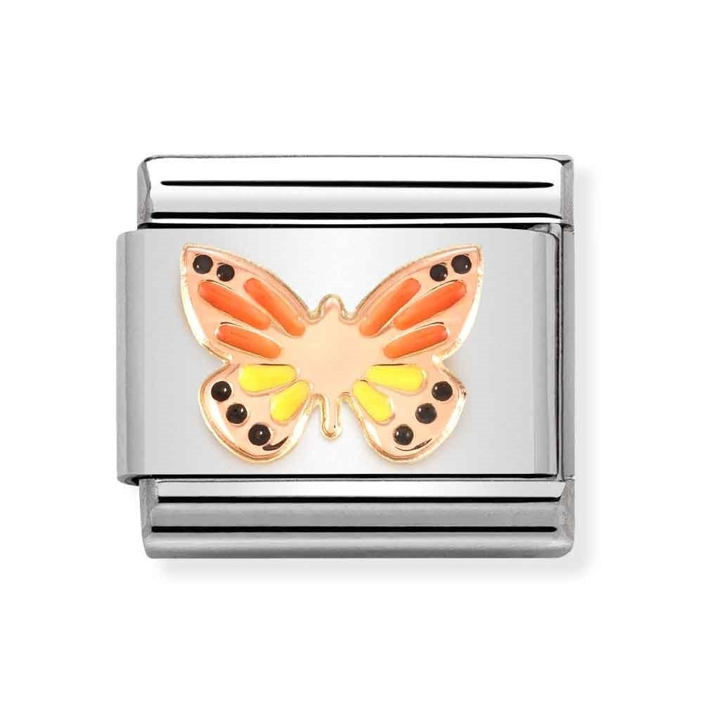 Composable Classic SYMBOLS steel, enamel and bonded rose gold (17_Rainbow butterfly)