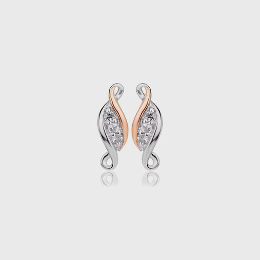 Past Present Future Silver Stud Earrings