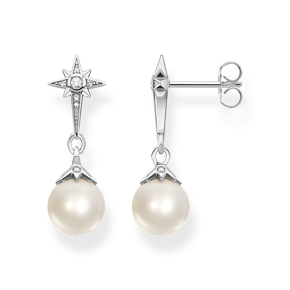 Thomas Sabo Freshwater Pearl Zirconia Star Earrings