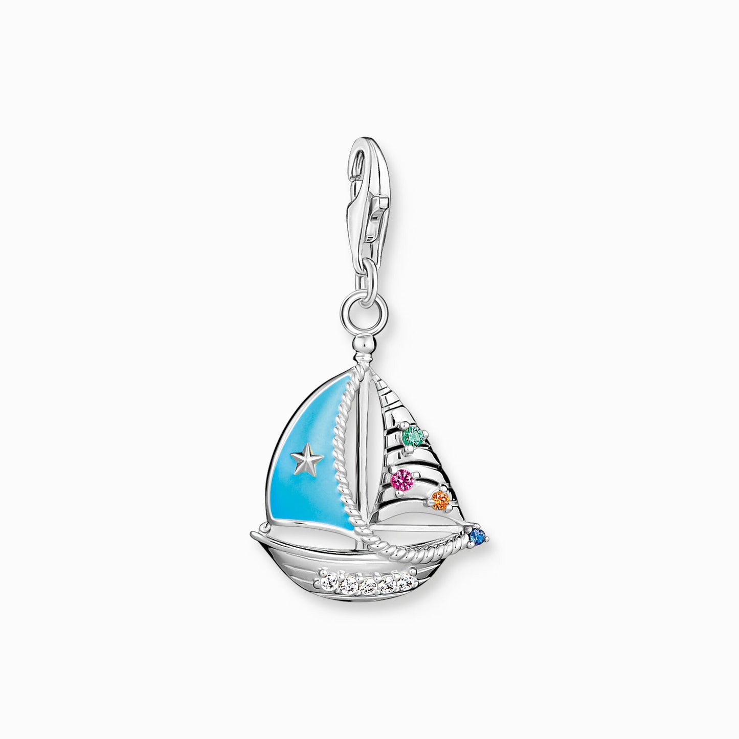 Charm pendant turquoise sailing boat silver
