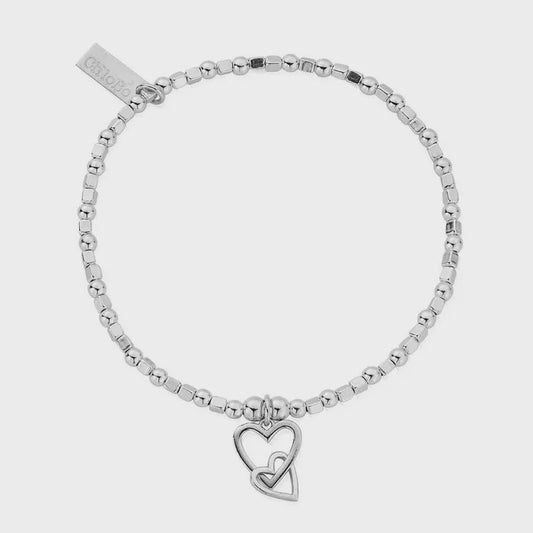 Mini Cube Interlocking Love Heart Bracelet