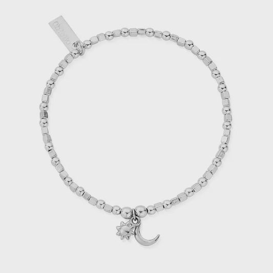 Mini Cube Dainty Moon & Sun Bracelet