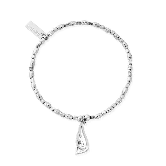 Soul Glow Interlocking Heart And Angel Wing Bracelet