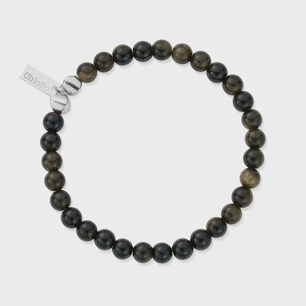 Men's Golden Obsidian Bracelet SILV