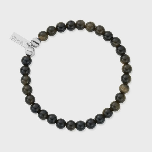 Men's Golden Obsidian Bracelet SILV