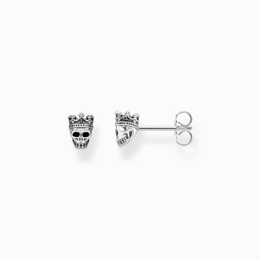 Ear studs skull king silver