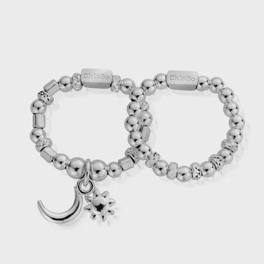 Moon & Sun Set Of 2 Rings