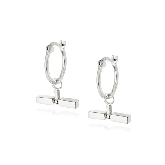 STACKED T BAR EARRINGS Sterling Silver EB8010_SLV